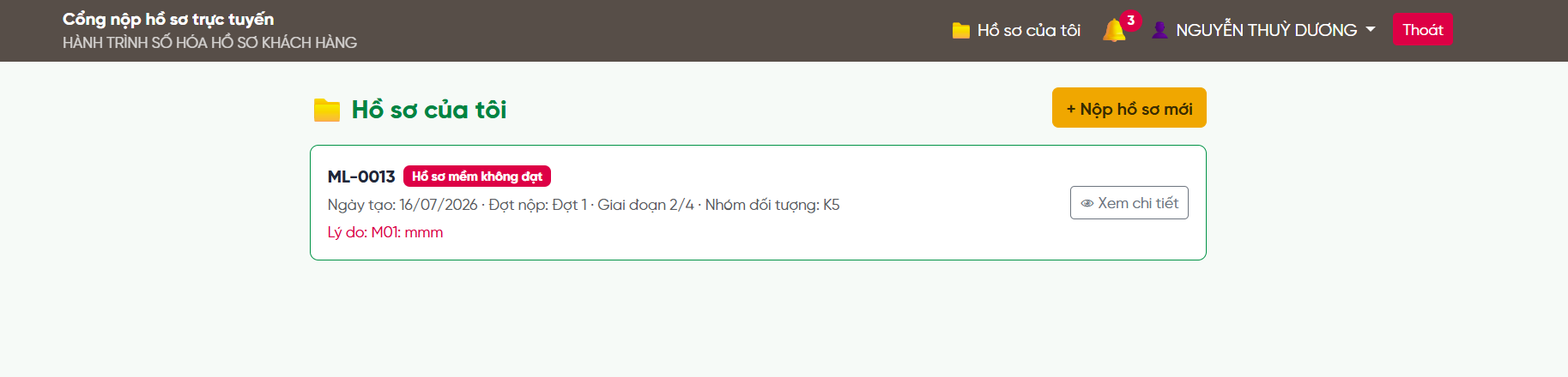 Nộp hồ sơ mới